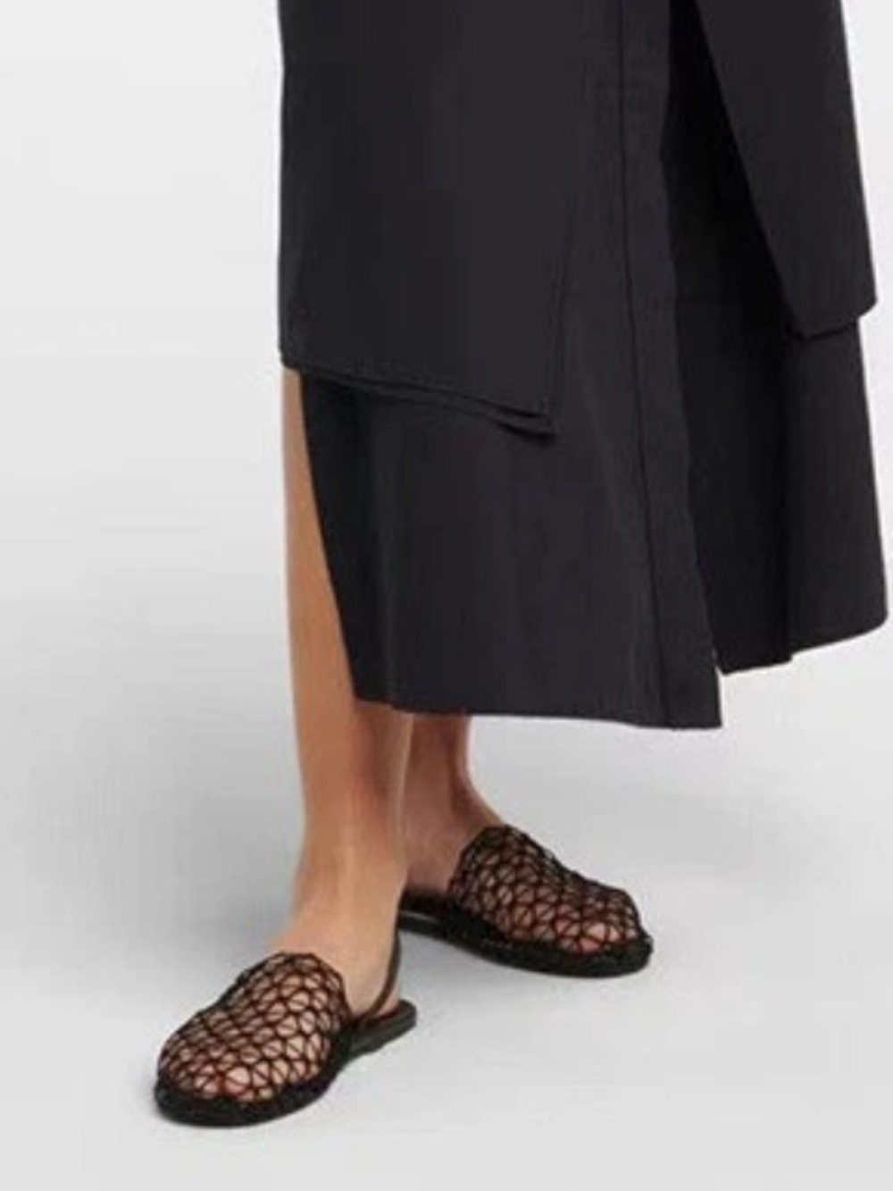 The Row Black Woven Slingback Sandals. Size 36